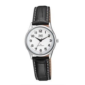 Ladies Q&Q on Black Leather Strap