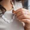 Oval Necklace with Clear Stones