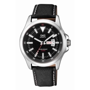 Gents Q&Q on Leather Strap