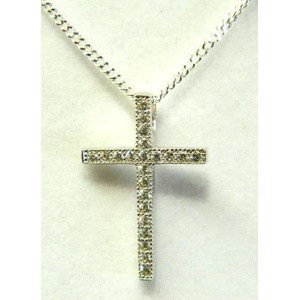 Sterling Silver CZ Cross