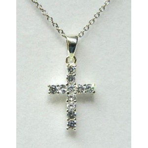 Sterling Silver CZ Cross