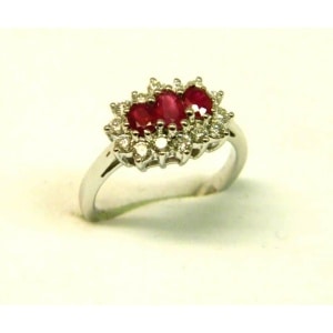 18ct Diamond & Ruby Ring