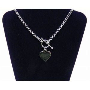 Heart Necklace with T-Bar Closure
