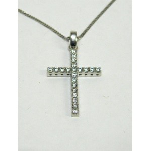 Silver Stone Set Cross