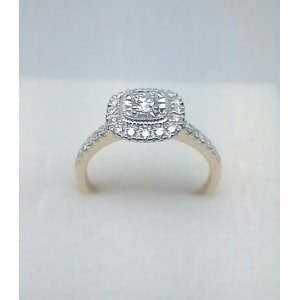 9ct Yellow Gold Diamond Cluster Ring