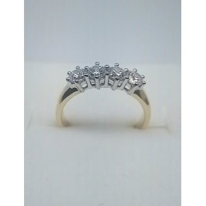 9 ct Yellow Gold 4 Stone CZ Ring