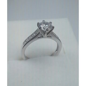 9ct Solitaire CZ White Gold Ring