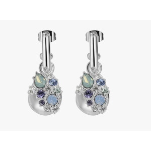 DROP EARRINGS WITH BLUE AND CLEAR STONES