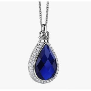 LOCKET WITH SAPPHIRE BLUE STONE