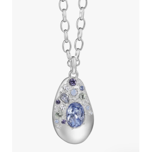 LARGE PENDANT WITH BLUE AND CLEAR STONES