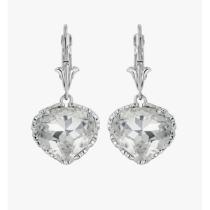 HEART EARRINGS WITH CLEAR STONE