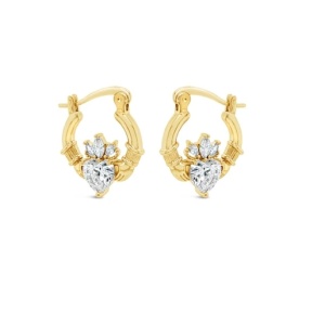 Seala Crystal Claddagh Hoop Earrings